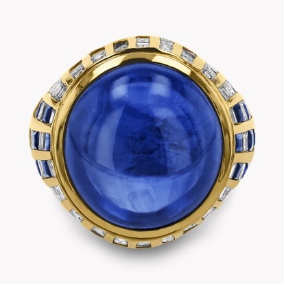 Sri Lankan Sapphire and Diamond Bombe Ring