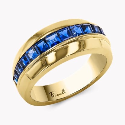 Manhattan 1.21ct Single Row Sapphire Ring in 18ct Yellow Gold