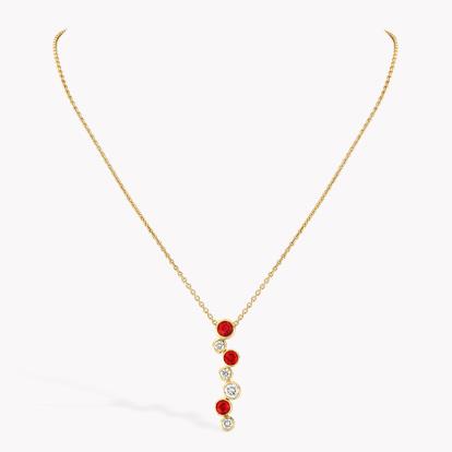 Bubbles Ruby and Diamond Drop Pendant