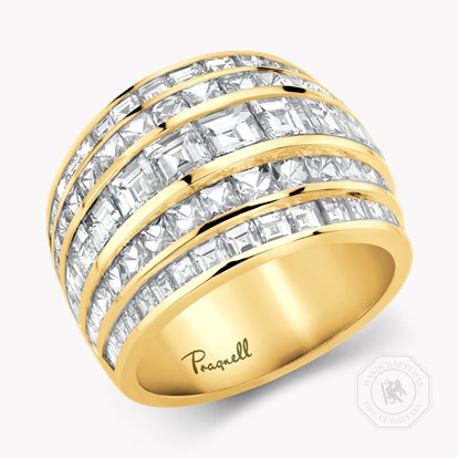 Manhattan Collection Five Row Diamond Ring 5.94ct in 18ct Yellow Gold