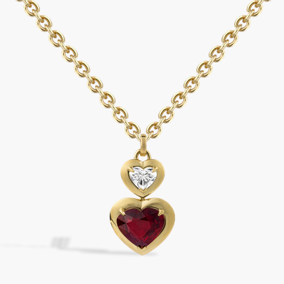 Skimming Stone 3.01ct Mozambican Ruby and Diamond Pendant