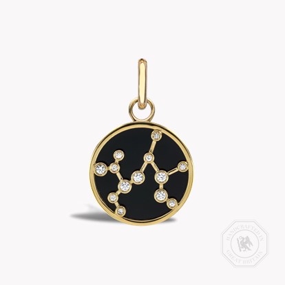 Constellation Diamond and Black Onyx Sagittarius Pendant Charm