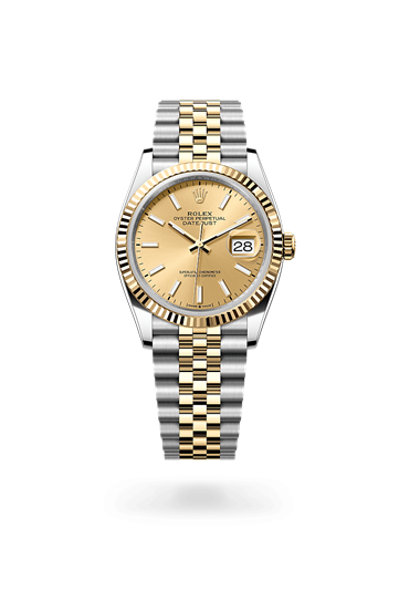 Datejust 36 * Oyster, 36 mm, Oystersteel and yellow gold with a Slate Fluted bezel and Jubilee, five-piece links bracelet