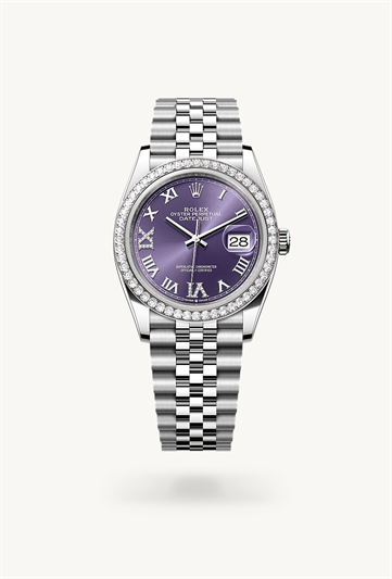 Rolex Datejust 36 Oyster, 36 mm, Oystersteel, white gold and diamonds