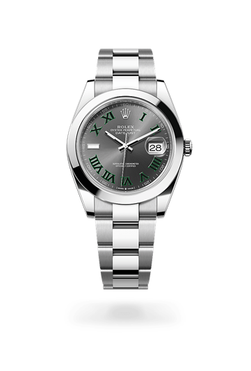 Datejust 41 * Oyster, 41 mm, Oystersteel with a Bright blue Smooth bezel and Oyster, three-piece solid links bracelet