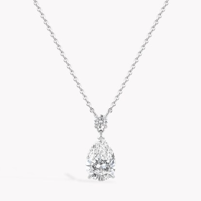 Pear Shaped Botswana Diamond Pendant - 3 Claw Setting 2.03ct in 18ct White Gold