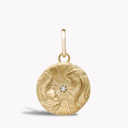 Gemini Pendant Charm 0.08ct in 18ct Yellow Gold