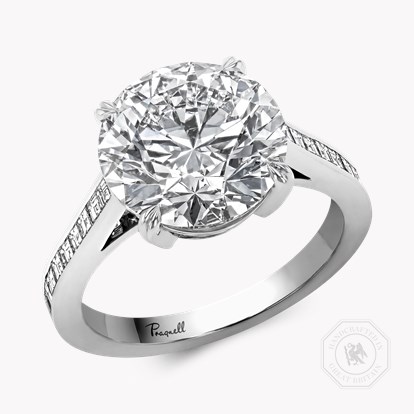 Deco Setting 5.26ct Brilliant Cut Diamond Ring in Platinum