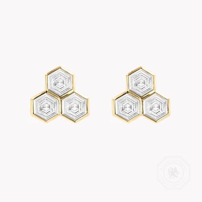  Honeycomb 1.85ct Diamond Trilogy Earrings 1208090