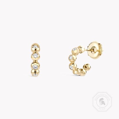 Bohemia Diamond Hoop Earrings 0.22ct in 18ct Yellow Gold