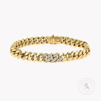 Fusion Polished Curb Link Bracelet 0.39ct in 18ct Yellow Gold