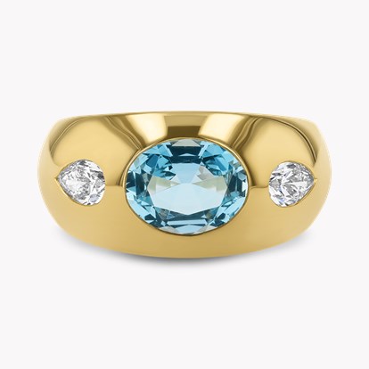 Stellar 1.93ct Aquamarine and Diamond Bombé Ring