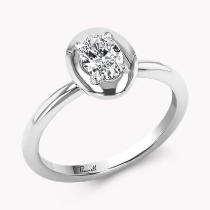 Skimming Stone 0.50ct Oval Cut Diamond Ring in Platinum