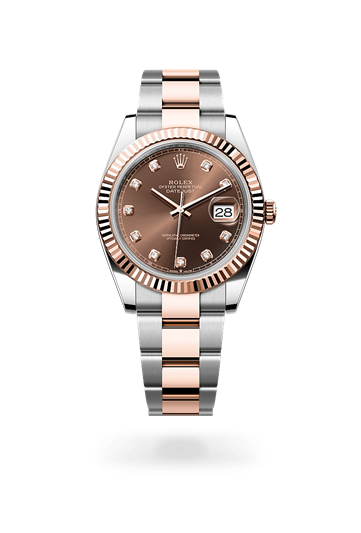 Datejust 41 * Oyster, 41 mm, Oystersteel and Everose gold with a Sundust set with diamonds Fluted bezel and Oyster, three-piece solid links bracelet