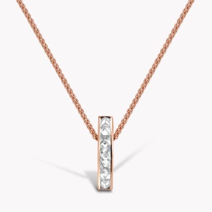 RockChic Diamond Bar Pendant 0.55ct in 18ct Rose Gold