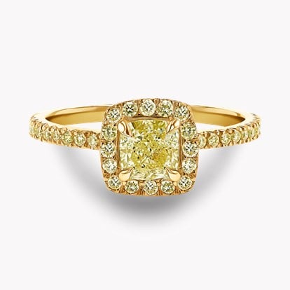 Celestial 0.70ct Fancy Yellow Diamond Cluster Ring