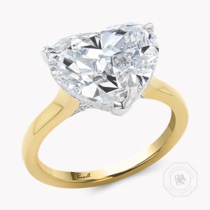 Masterpiece Heart Shaped 6.17ct Botswana Diamond Ring in 18ct Yellow Gold and Platinum