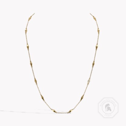 Mini-Cleopatra 0.188ct Diamond Gold Faceted Barrel Link 45cm