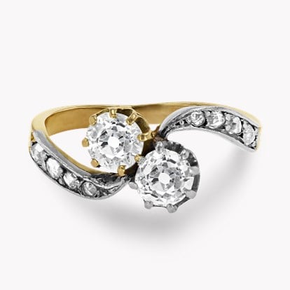 Old European Cut 0.80ct Diamond Toi Et Moi Ring