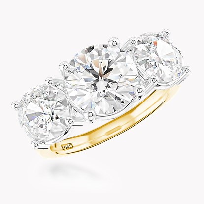 2.40ct Diamond Three-Stone Ring 18ct Yellow Gold and Platinum Duchess Setting