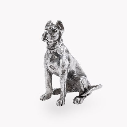 Edward VII Silver Great Dane Dog Ornament
