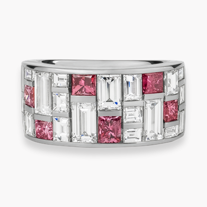 Masterpiece Mosaic 1.03ct Fancy Vivid Pink Diamond Ring