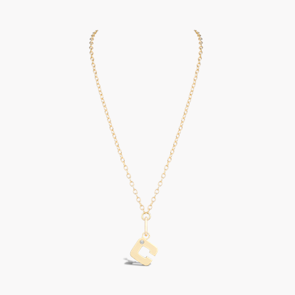 Letter C Diamond Pendant Charm