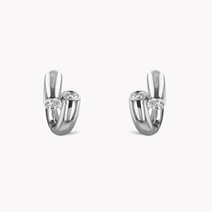 Eclipse 0.17ct Diamond Hoop Earrings in 18ct White Gold
