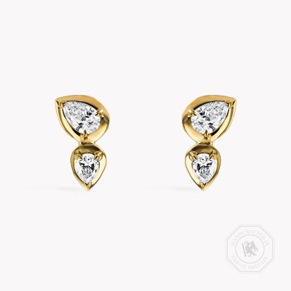 Skimming Stone 0.74ct Diamond Stud Earrings in 18ct Yellow Gold
