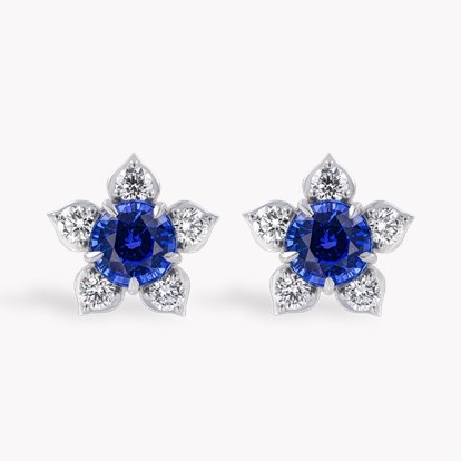 Sri Lankan Sapphire Stud Earrings 3.94ct in 18ct White Gold