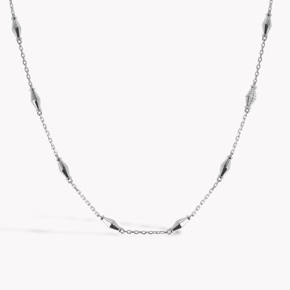 Mini-Cleopatra 0.188ct Diamond Gold Faceted Barrel Link 45cm Necklace