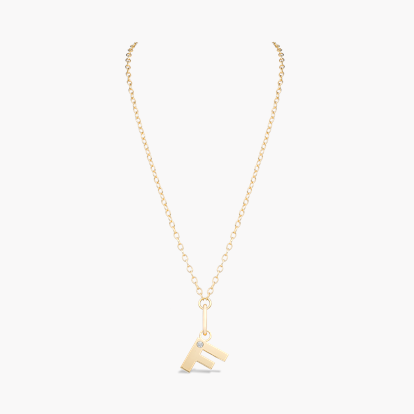 Letter F Diamond Pendant Charm