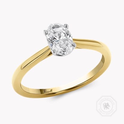 Gaia 0.70ct Oval Cut Diamond Ring in 18ct Yellow Gold and Platinum
