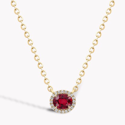 Oval Cut Ruby Pendant 2.08cts in 18ct Yellow Gold