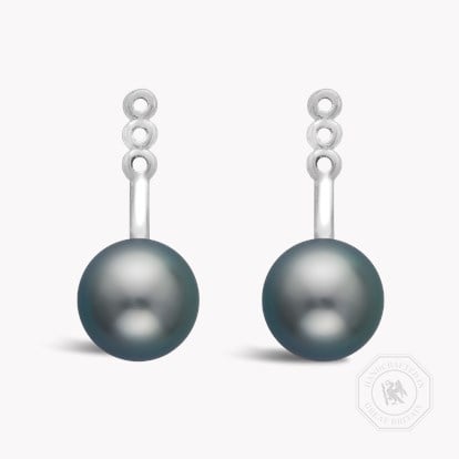 Celia Tahitian Black Pearl Set in 18ct White Gold