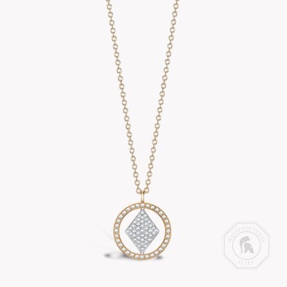 Lady Luck Diamond Pendant in Yellow and White Gold