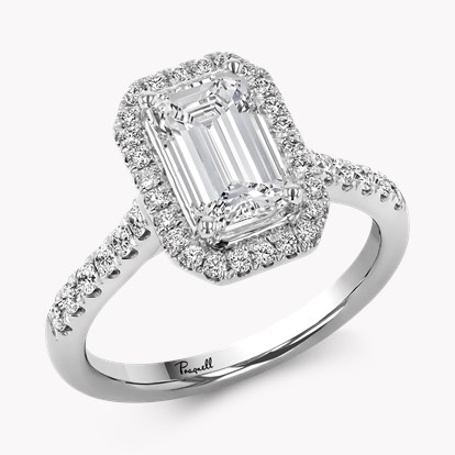 Celestial 1.50ct Emerald Cut Diamond Cluster Ring in Platinum