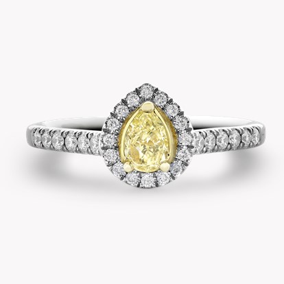 Celestial 0.31ct Fancy Light Yellow Diamond Cluster Ring