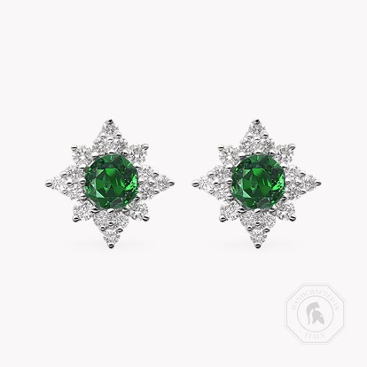 Star Struck Emerald Stud Earrings 0.76ct in 18ct White Gold