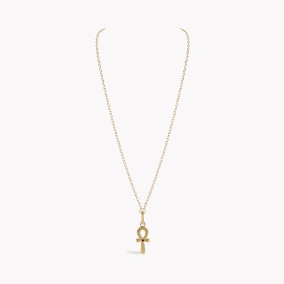 Ankh Cross Garnet Pendant Charm