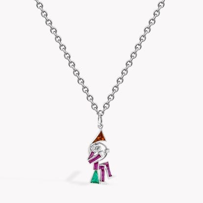 Art Deco Musician with Sousaphone Pendant in Platinum