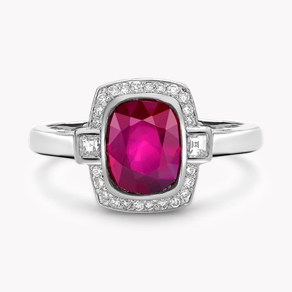 East African Oval Cut Ruby Ring 2.05ct in Platinum