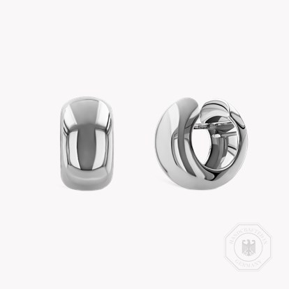 White Gold 8.5mm Wide Hoop Earrings in 18ct White Gold