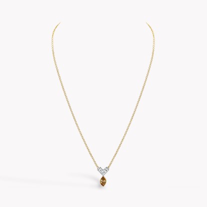 Contemporary Marquise and Asscher Cut 0.27ct Champagne Diamond Pendant
