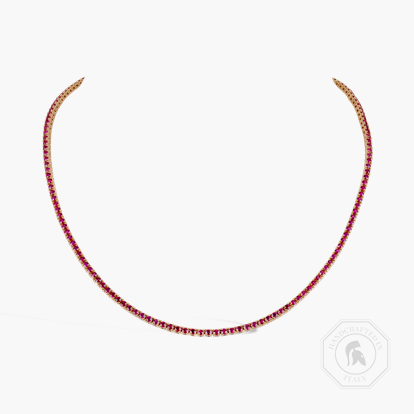 Brilliant Cut 6.59ct Ruby Line Necklace