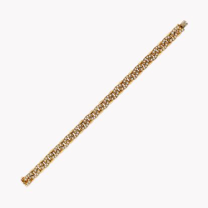 Art Deco Sterlé Diamond Link Bracelet in Yellow Gold