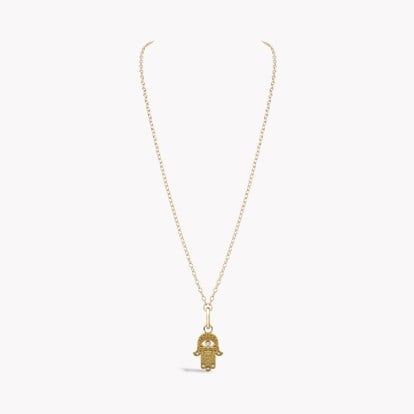 Hand of Fatima Diamond Pendant Charm