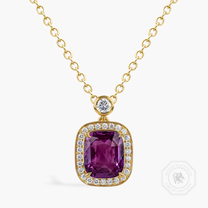 Antique Cushion Cut 5.052ct Madagascan Sapphire and Diamond Pendant