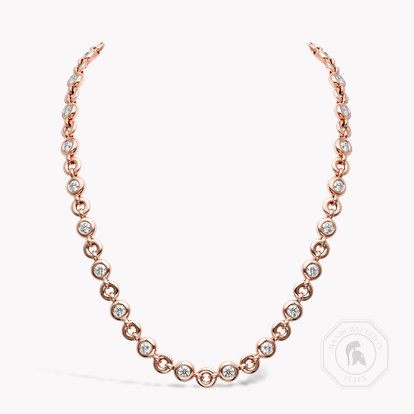 RockChain Diamond Necklace 6.04cts in 18ct Rose Gold