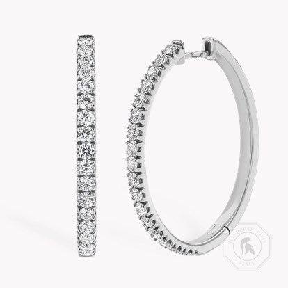 Brilliant Cut 0.96ct Diamond Half Hoop Earrings